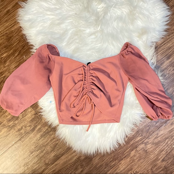 Windsor Pink Tie Front Crop Top